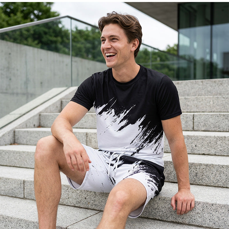 👕 LIMITED-TIME 50% OFF! 💥 Men's Summer Dynamic Print Casual Set – 3D Brushstroke, Soft Fabric, Ergonomic Fit ✨