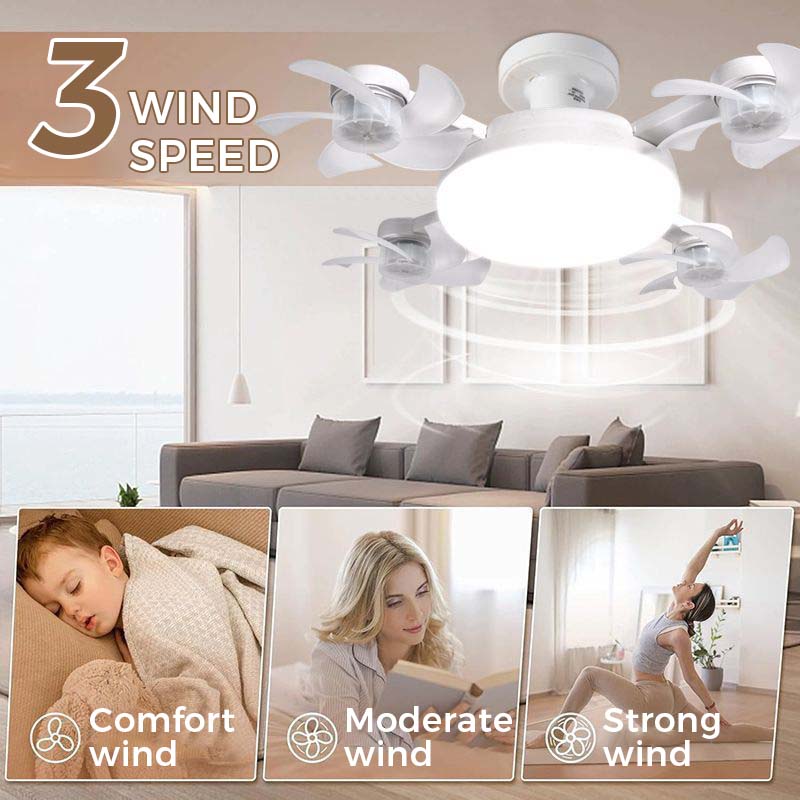 🔥Last Day Promotion 50% OFF🌀Smart LED Ceiling Fan Light with Remote – 3 Speeds, 3 Color Temps, Quiet Motor