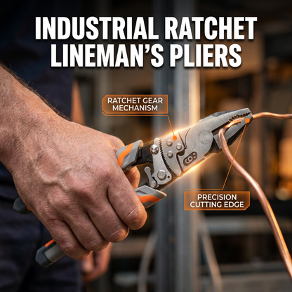 ⏳Time-Limited Special⏰Ratchet Lineman's Pliers – Cut, Strip, Grip & Crimp – Self-Locking, Anti-Rust & All-in-One Electrician Essential 🛠️