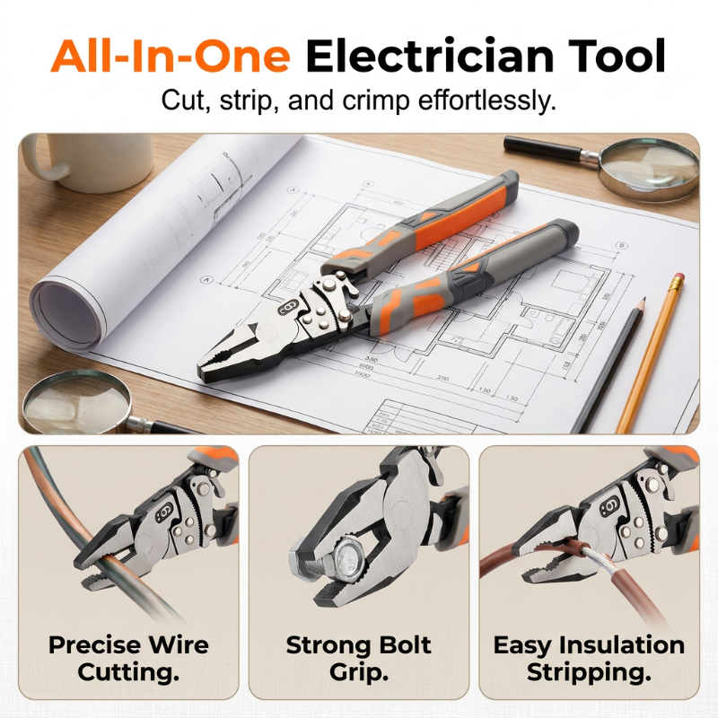 ⏳Time-Limited Special⏰Ratchet Lineman's Pliers – Cut, Strip, Grip & Crimp – Self-Locking, Anti-Rust & All-in-One Electrician Essential 🛠️