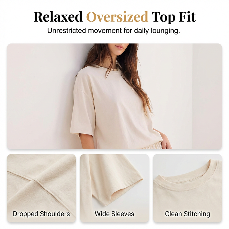 Women's Oversized T-Shirt & Ruffle Skirt 2-Piece Set 🌸 | Breathable Summer Lounge Outfit ☀️ | Soft Fabric, Relaxed Fit 💕 | S-2XL