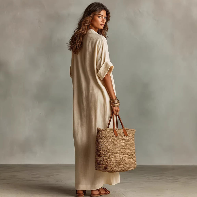 👗 50% OFF NOW! 🌸 Women's Minimalist Solid Color Maxi Dress – Soft & flowy – Perfect for beach, travel or everyday elegance – effortless and breathable ✨🌿