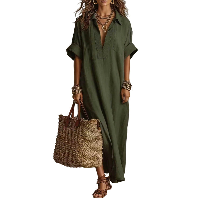 👗 50% OFF NOW! 🌸 Women's Minimalist Solid Color Maxi Dress – Soft & flowy – Perfect for beach, travel or everyday elegance – effortless and breathable ✨🌿
