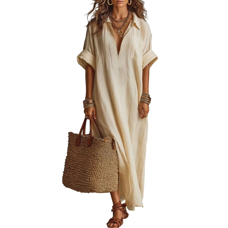 👗 50% OFF NOW! 🌸 Women's Minimalist Solid Color Maxi Dress – Soft & flowy – Perfect for beach, travel or everyday elegance – effortless and breathable ✨🌿