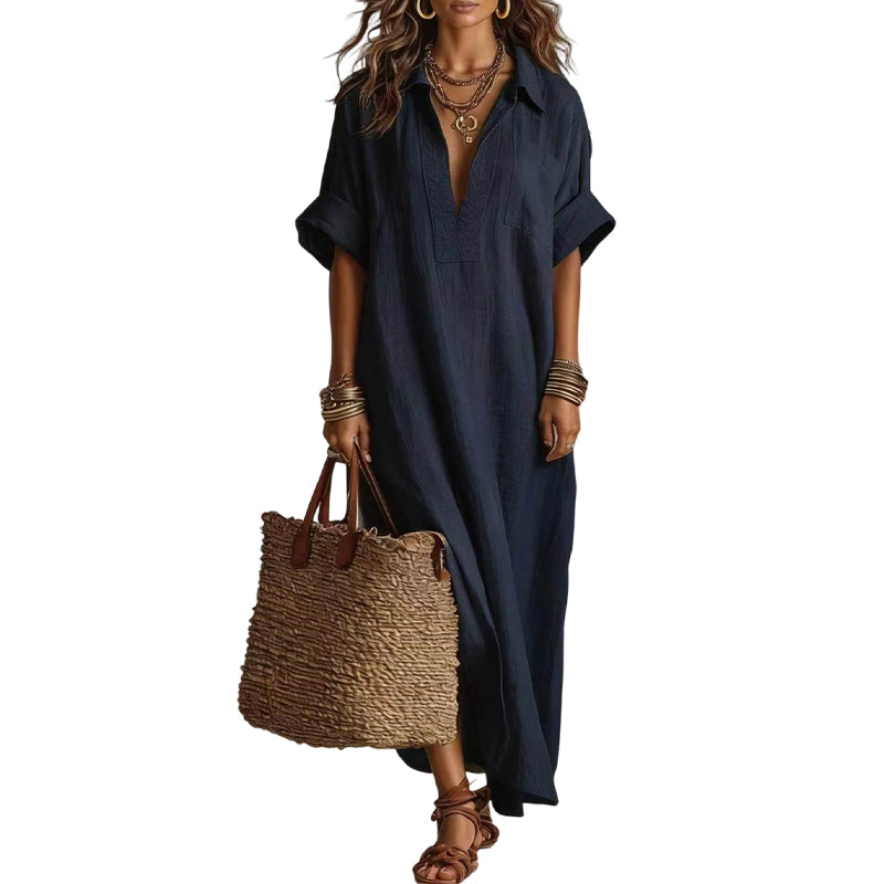 👗 50% OFF NOW! 🌸 Women's Minimalist Solid Color Maxi Dress – Soft & flowy – Perfect for beach, travel or everyday elegance – effortless and breathable ✨🌿