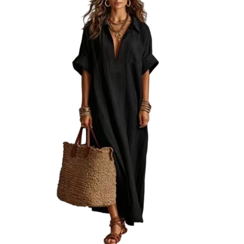 👗 50% OFF NOW! 🌸 Women's Minimalist Solid Color Maxi Dress – Soft & flowy – Perfect for beach, travel or everyday elegance – effortless and breathable ✨🌿