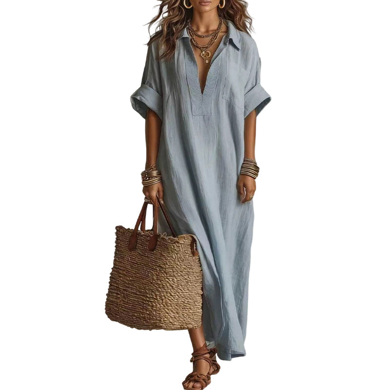 👗 50% OFF NOW! 🌸 Women's Minimalist Solid Color Maxi Dress – Soft & flowy – Perfect for beach, travel or everyday elegance – effortless and breathable ✨🌿