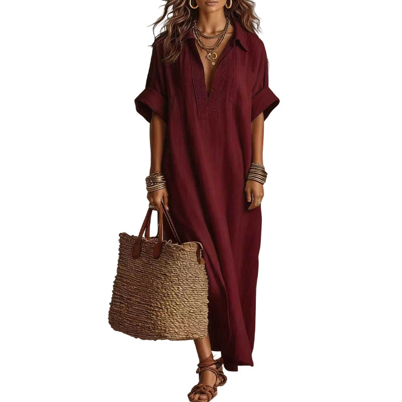 👗 50% OFF NOW! 🌸 Women's Minimalist Solid Color Maxi Dress – Soft & flowy – Perfect for beach, travel or everyday elegance – effortless and breathable ✨🌿