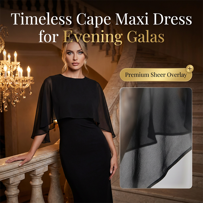 🌸 50% OFF NOW! 🌸Elegant Cape Mermaid Maxi Dress