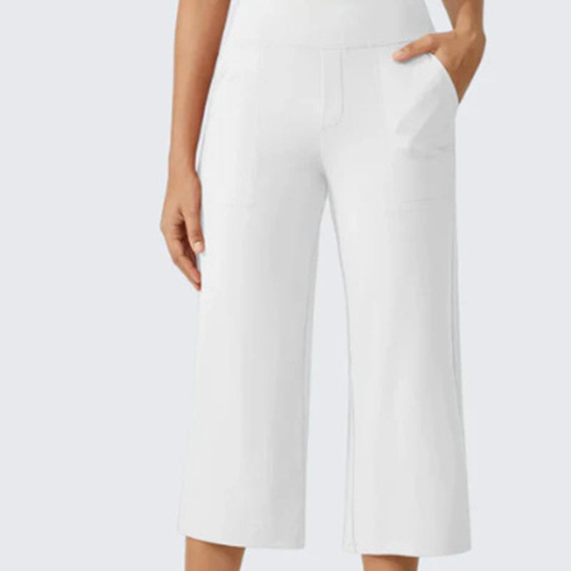 👖 LIMITED-TIME 50% OFF! ✨ Women's Casual Wide Leg Cropped Pants – Side Pockets, Breathable, Versatile 🌿