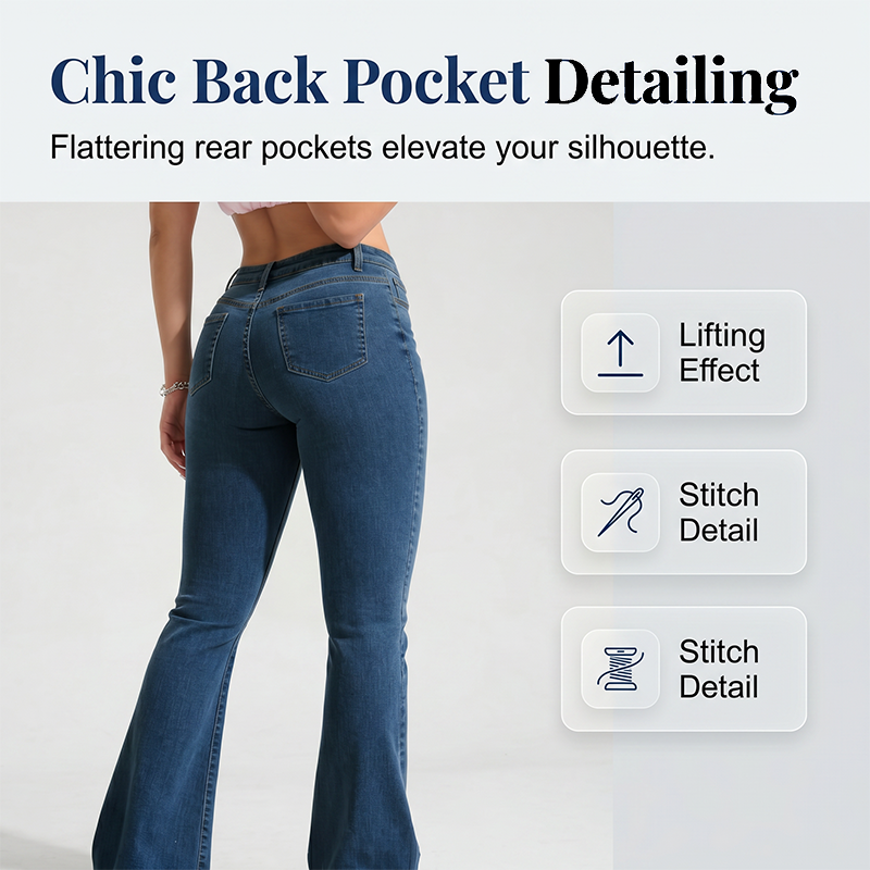 👖 LIMITED-TIME 50% OFF! ✨ Women's Classic Slim Fit Stretch Flare Jeans