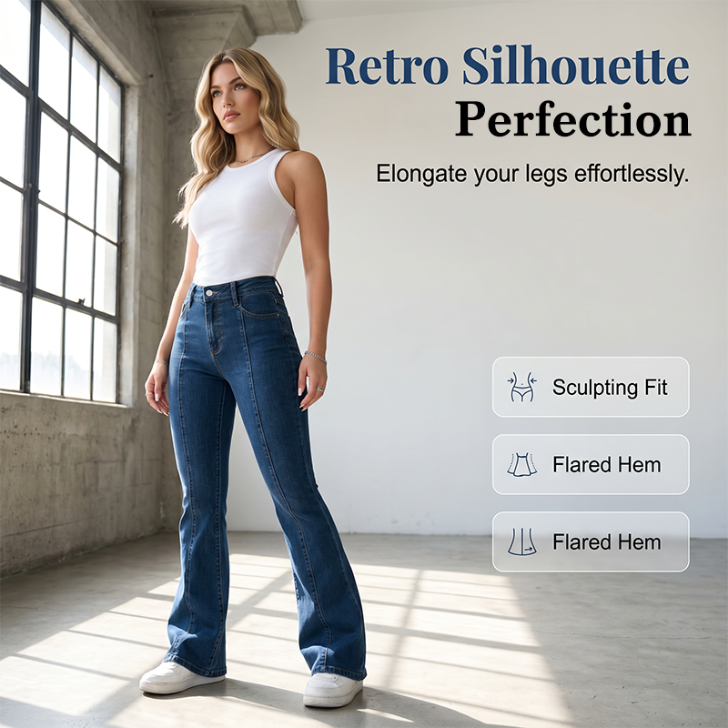 👖 LIMITED-TIME 50% OFF! ✨ Women's Classic Slim Fit Stretch Flare Jeans