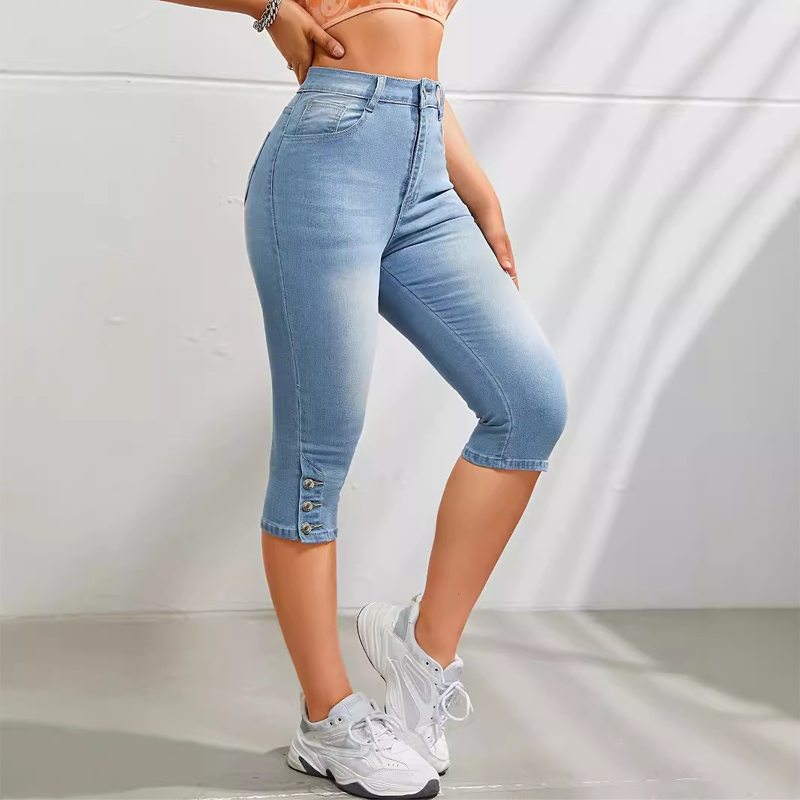 🥳2026 HOT SALE🥳💞50K+ SOLD!✨ 💝  Women's High-Waist Slim-Fit Capri Jeans