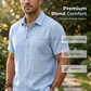 Men Summer Linen Set Loose Shirt and Cargo Shorts Two Piece Outfit