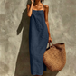 🎉 LIMITED TIME 50% OFF! 👗 Women's Casual Solid Color Slip Dress – Lightweight Cotton Blend & Flowing Maxi Length 🌸