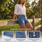 🎉 LIMITED TIME 50% OFF! 👖 Women's Casual Stretch Denim Shorts – High-Waisted Double-Button Design & Unrestricted Movement 💙