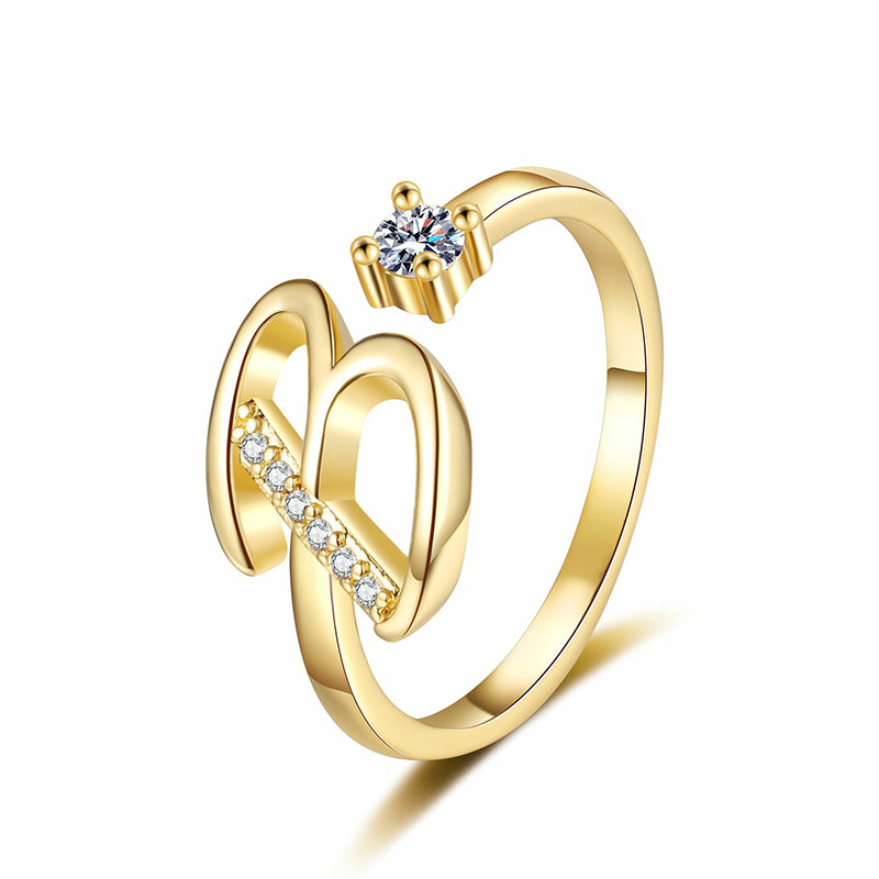 ⏳Limited-time 50% off⏰Adjustable Sparkle Initial Ring for Women💍