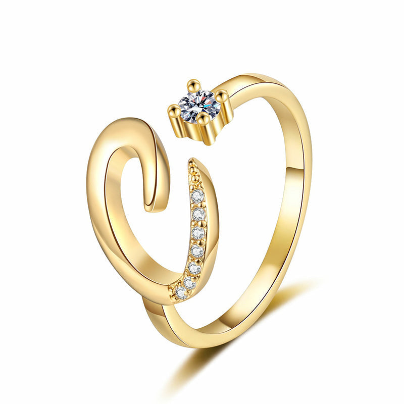 ⏳Limited-time 50% off⏰Adjustable Sparkle Initial Ring for Women💍