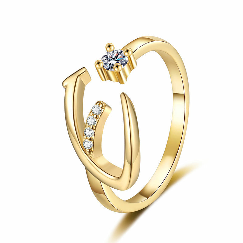 ⏳Limited-time 50% off⏰Adjustable Sparkle Initial Ring for Women💍