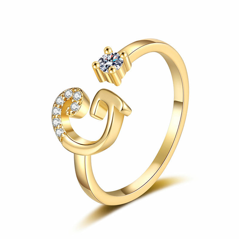 ⏳Limited-time 50% off⏰Adjustable Sparkle Initial Ring for Women💍