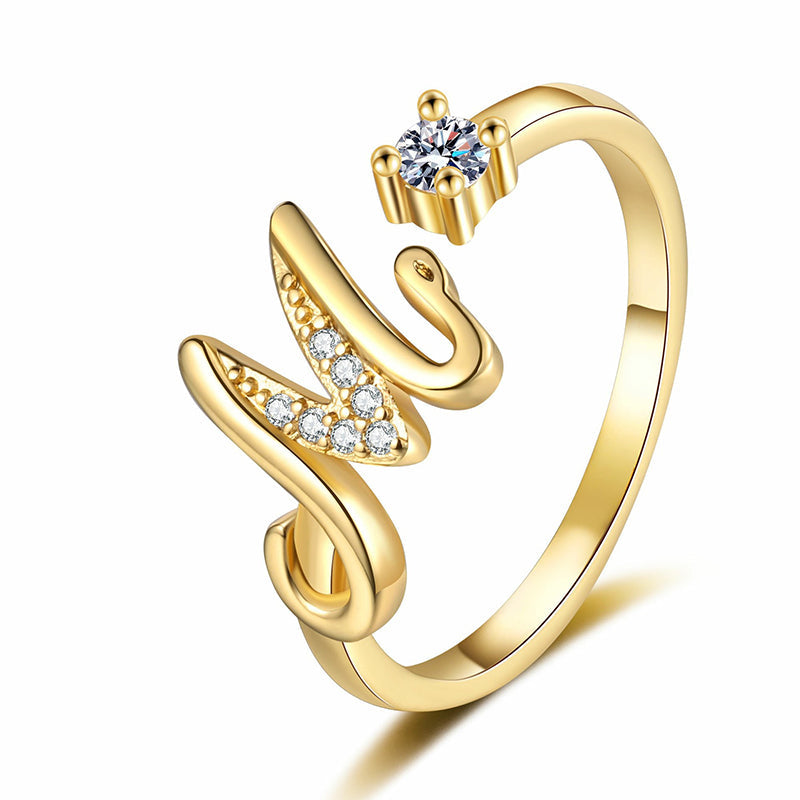 ⏳Limited-time 50% off⏰Adjustable Sparkle Initial Ring for Women💍