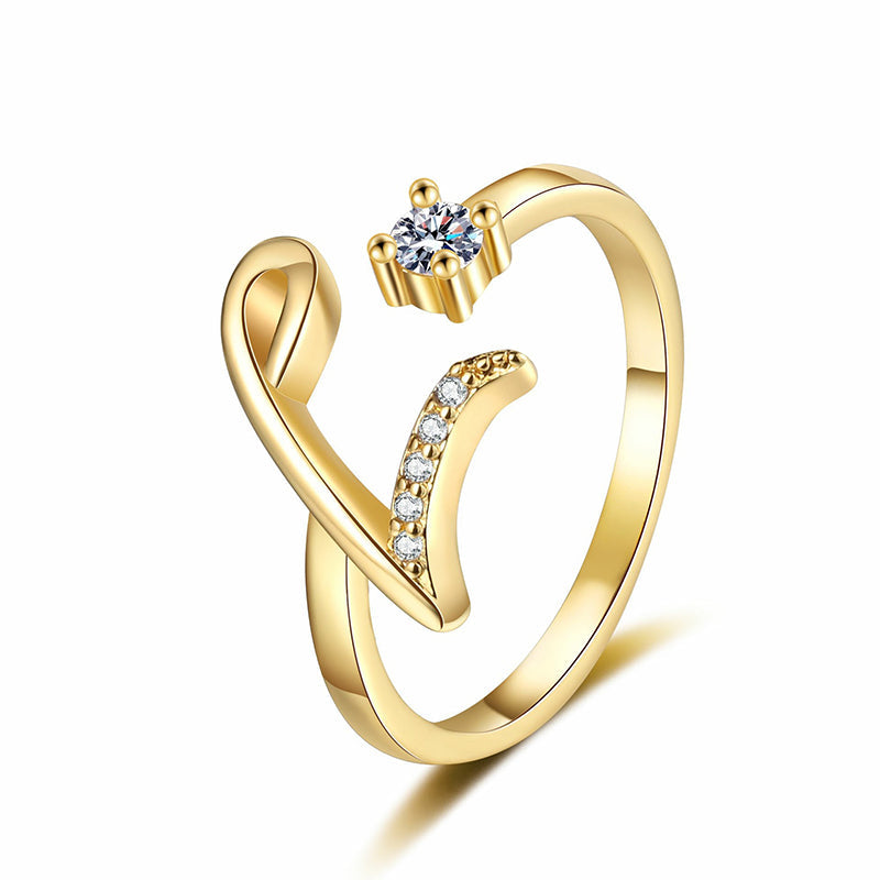 ⏳Limited-time 50% off⏰Adjustable Sparkle Initial Ring for Women💍