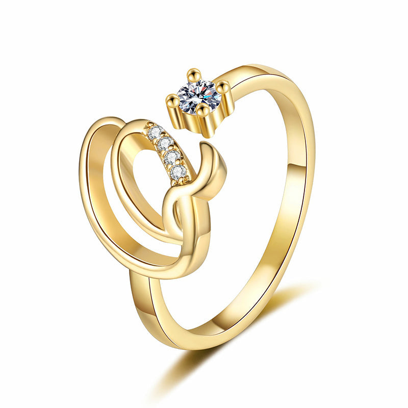 ⏳Limited-time 50% off⏰Adjustable Sparkle Initial Ring for Women💍