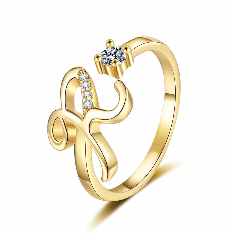 ⏳Limited-time 50% off⏰Adjustable Sparkle Initial Ring for Women💍