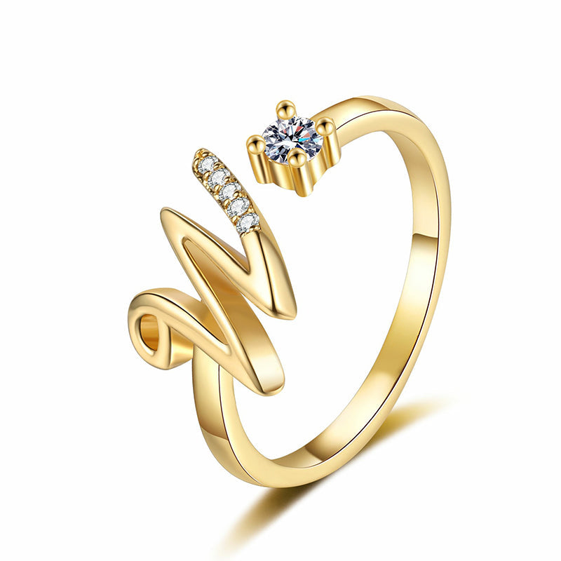 ⏳Limited-time 50% off⏰Adjustable Sparkle Initial Ring for Women💍