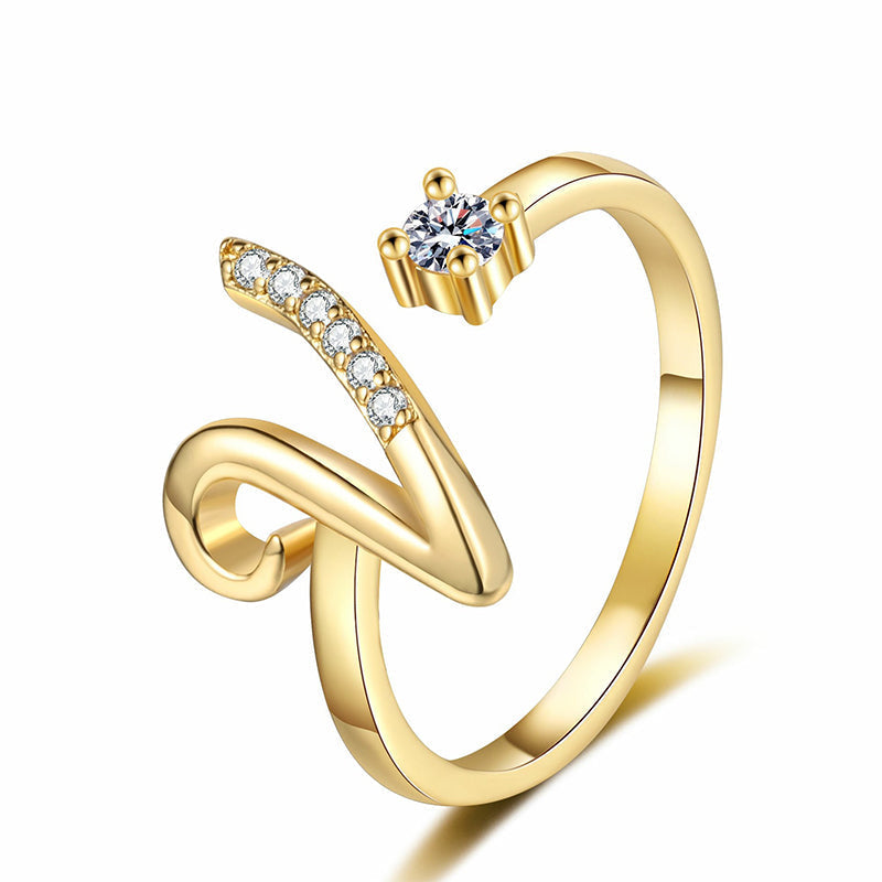 ⏳Limited-time 50% off⏰Adjustable Sparkle Initial Ring for Women💍