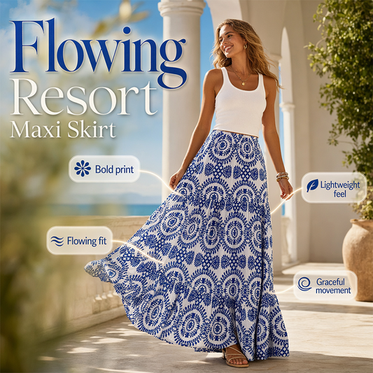🔥50% OFF NOW🌴Women Flowy Maxi Skirt‑Light‑Weight Summer Holiday Long Skirt for Beach & Daily Wear