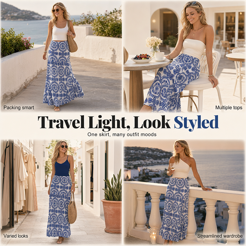 🔥50% OFF NOW🌴Women Flowy Maxi Skirt‑Light‑Weight Summer Holiday Long Skirt for Beach & Daily Wear
