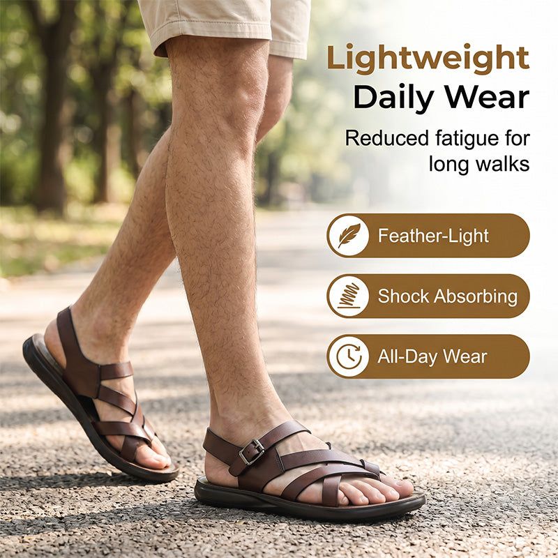 🔥50% OFF NOW🌊Men Roman‑Style Sandals‑Soft‑Sole Summer Casual Beach‑Walking Shoes