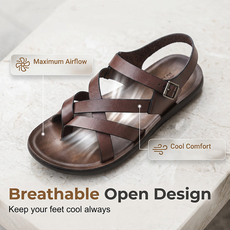 🔥50% OFF NOW🌊Men Roman‑Style Sandals‑Soft‑Sole Summer Casual Beach‑Walking Shoes