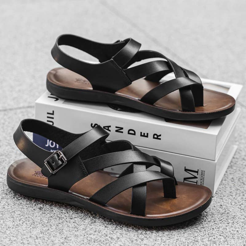 🔥50% OFF NOW🌊Men Roman‑Style Sandals‑Soft‑Sole Summer Casual Beach‑Walking Shoes