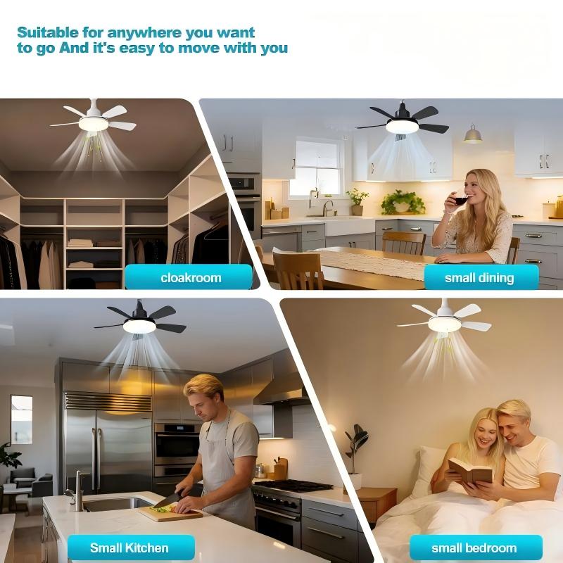 🌪️ 2-in-1 Light + Breeze! Socket Fan Light with Remote – Dimmable LED & 3-Speed Adjustable ⚙️