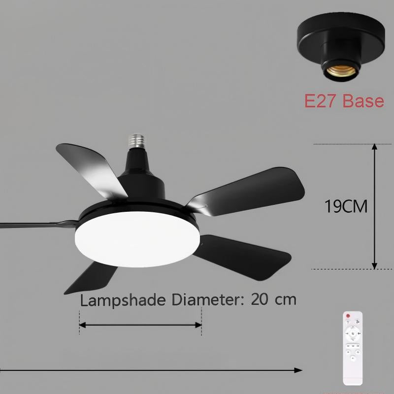 🌪️ 2-in-1 Light + Breeze! Socket Fan Light with Remote – Dimmable LED & 3-Speed Adjustable ⚙️
