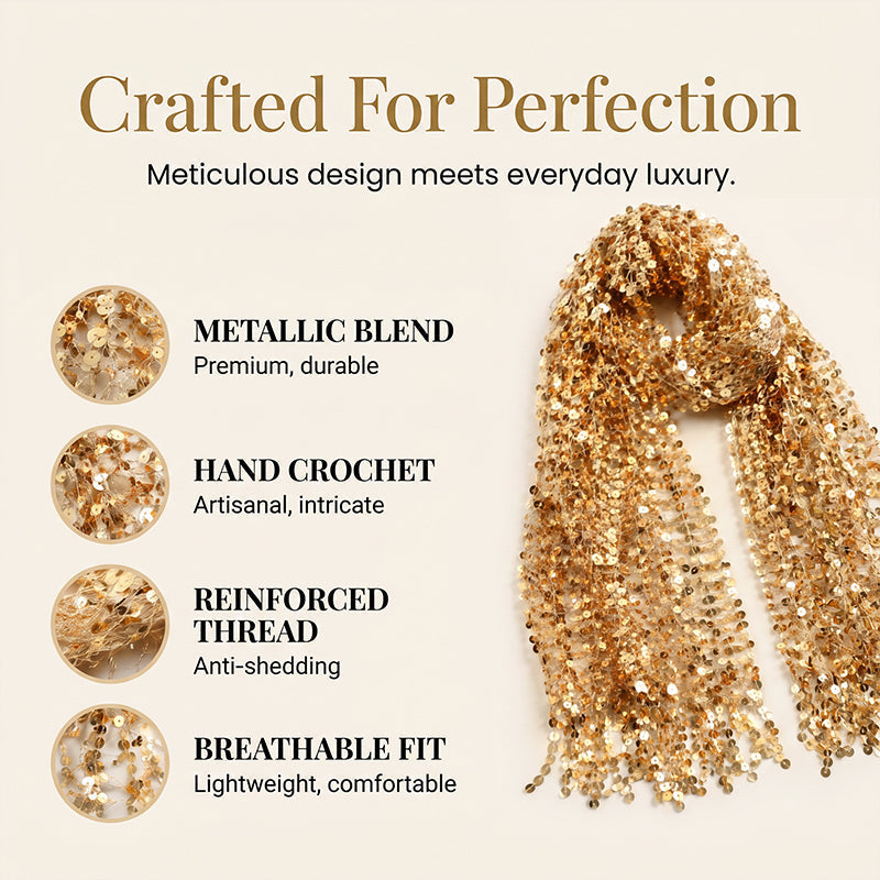 Women's Hollow-Out Sequin Tassel Headscarf