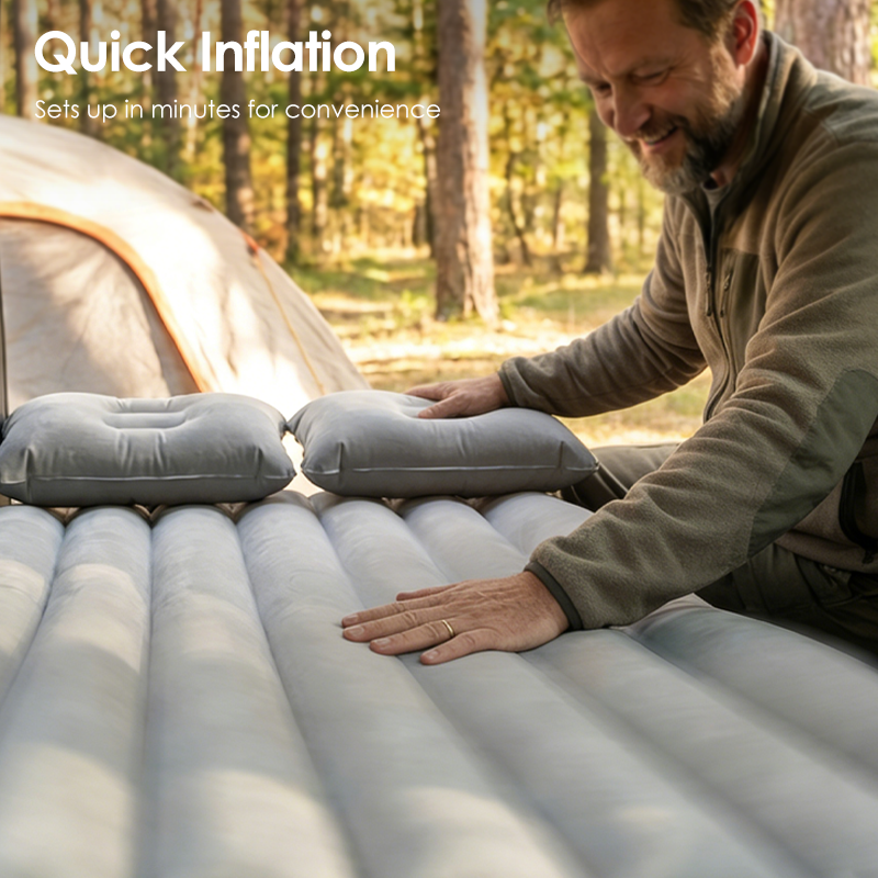 📢📢50% OFF !! ⏰Inflatable Car Air Mattress Travel Bed