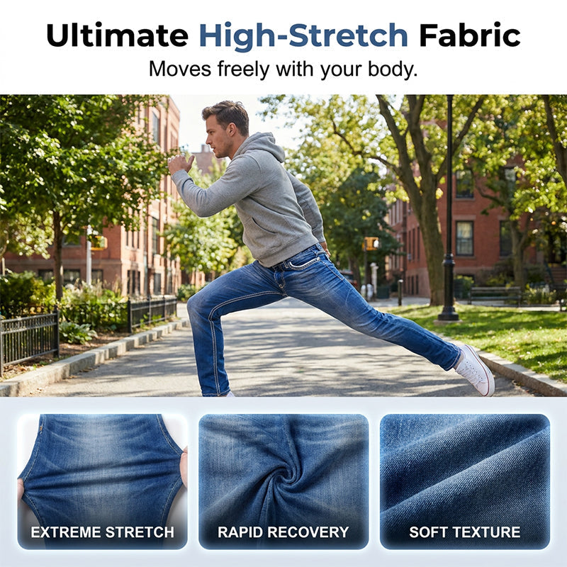 High-Stretch Double-Stitched Men's Jeans