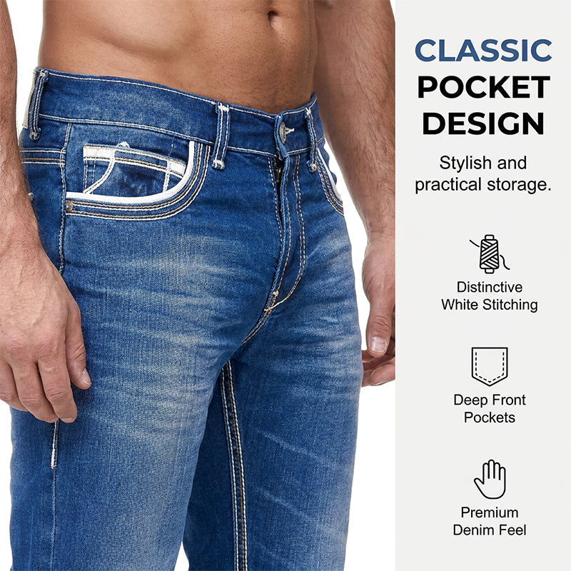 High-Stretch Double-Stitched Men's Jeans