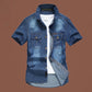 👕 Men’s Washed Denim Shirt – Rugged Charm, Effortless Cool 💙