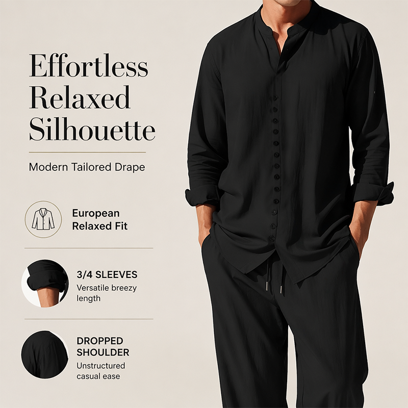🎉 2026 Sale — Over 56,000 Sold! 👔 Men's Minimalist Casual Shirt & Pants Set 🩳