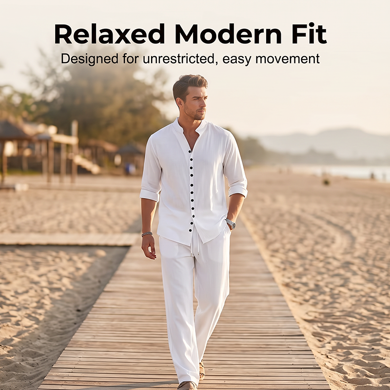 🎉 2026 Sale — Over 56,000 Sold! 👔 Men's Minimalist Casual Shirt & Pants Set 🩳