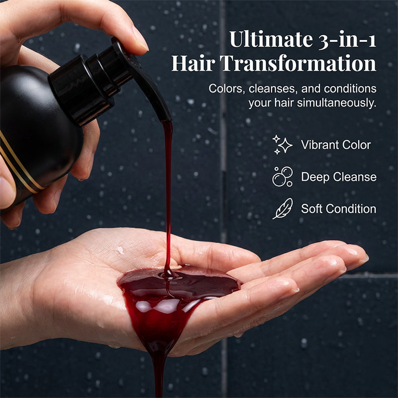 📢📢50% OFF !! ⏰ 3-in-1 Hair Color Shampoo & Conditioner for Gray Coverage