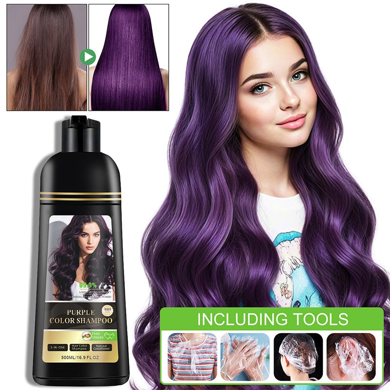 📢📢50% OFF !! ⏰ 3-in-1 Hair Color Shampoo & Conditioner for Gray Coverage