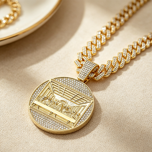 🎉 2026 Sale — Over 46,000 Sold! 💎 Statement Cuban Pendant Chain Necklace – Iced Link Detail 🔥