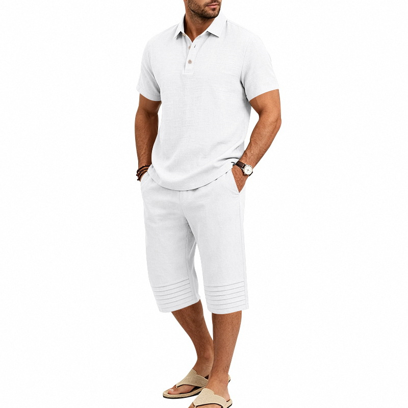 🎉 2026 Sale — Over 15,000 Sold!☀️Men's Summer Shirt & Crop Pants Set – Breathable, Relaxed Fit 🌴