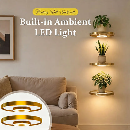 🪴 LIMITED‑TIME 50% OFF! ✨ Floating Shelf with Built‑in LED Light – Elegant, Cord‑Free, Decorative ✨