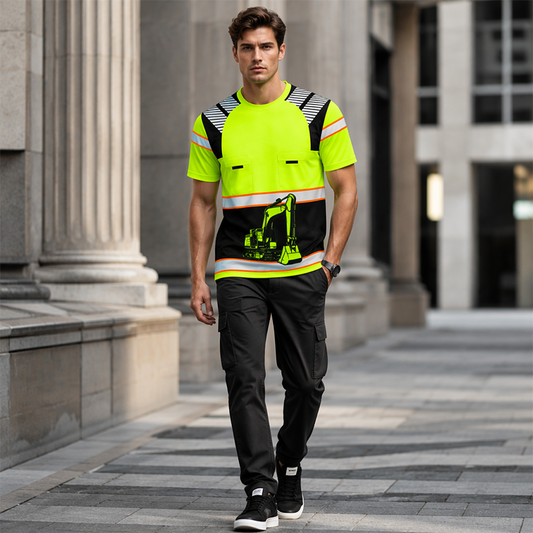 🔥 Pro-Favorite Bold Excavator Graphic Tee – Polyester – Breathable 🚜